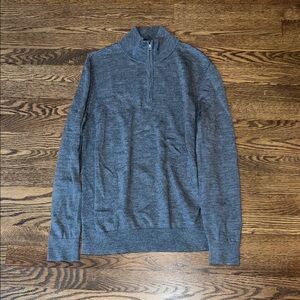 Express Men's Charcoal Zip-Up Sweater M